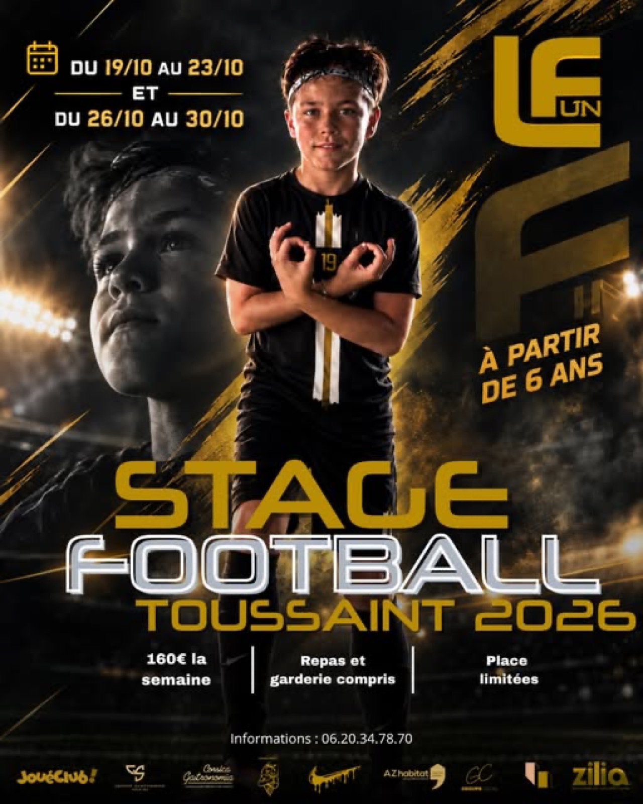 Affiche du stage football Toussaint 2026