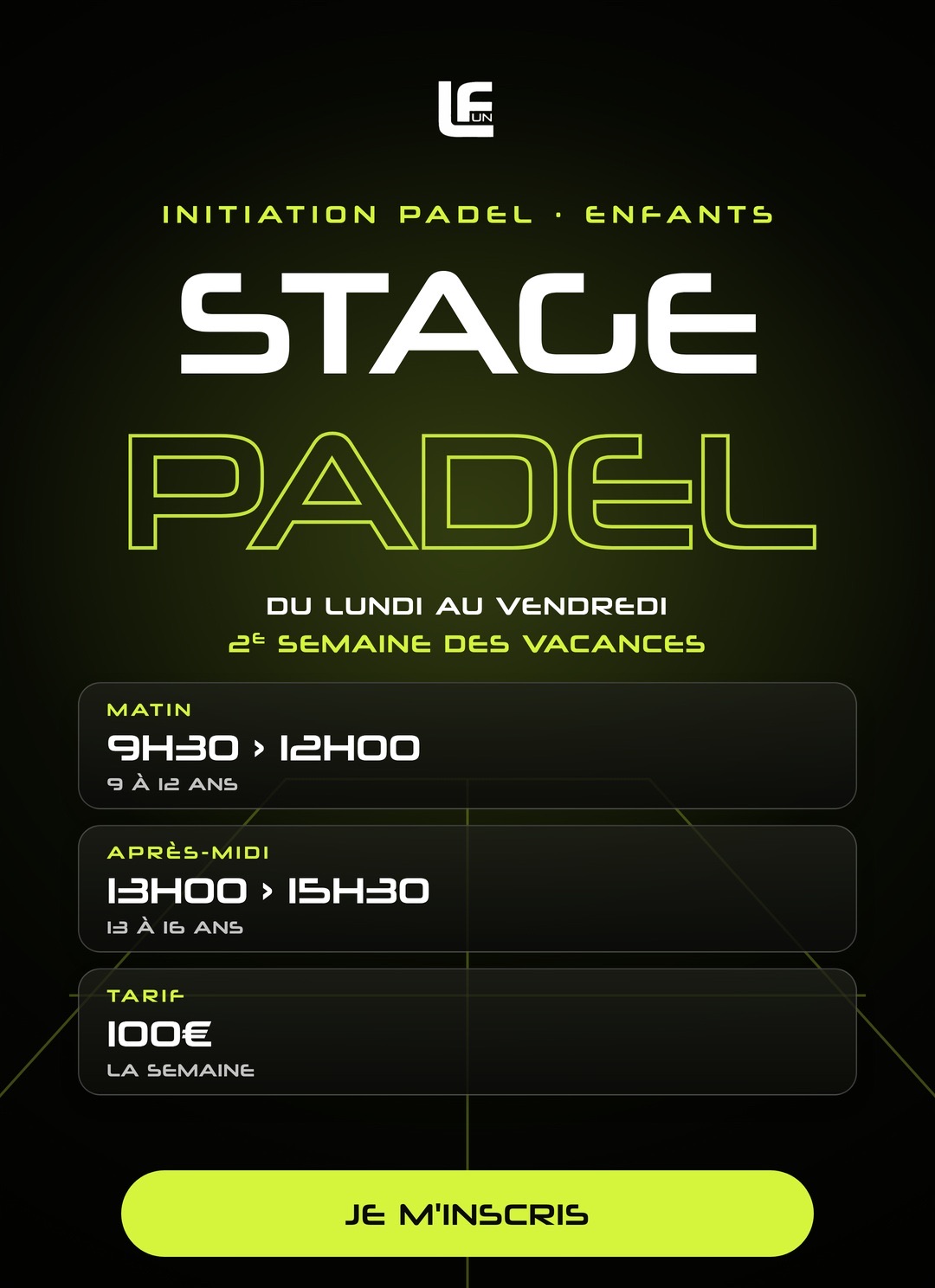 Visuel Stage padel enfants